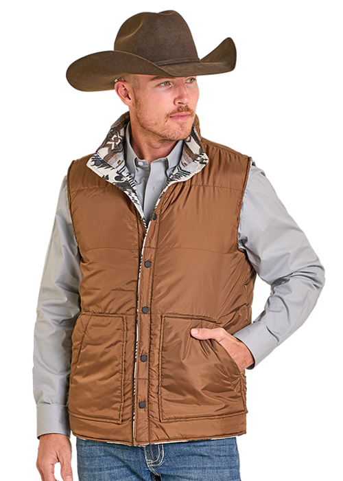 Panhandle Mens Aztec Reversible Vest