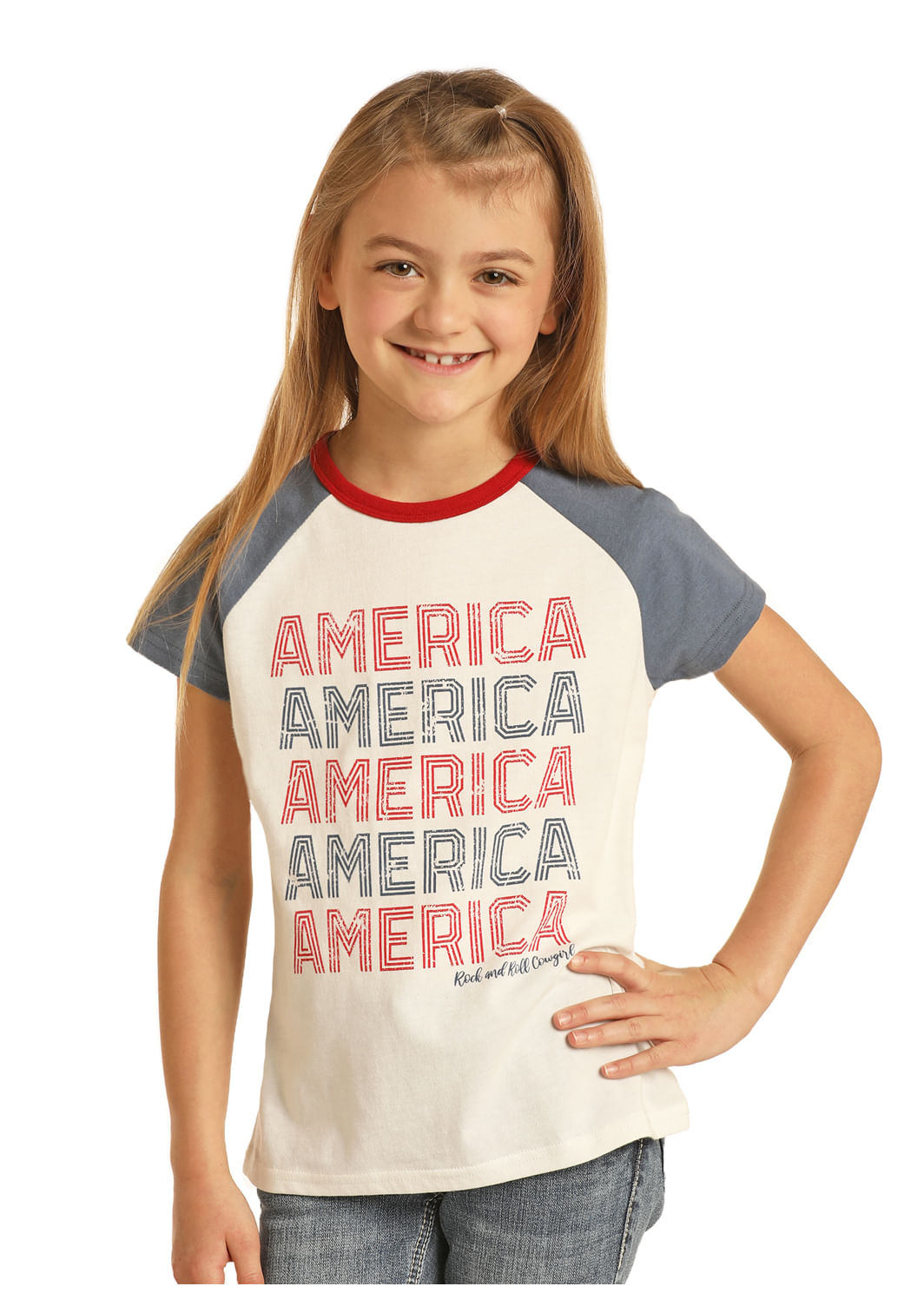 Kids Panhandle Slim White America Tee Long Sleeve Shirt