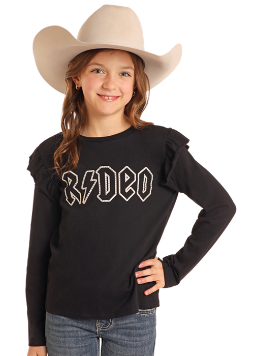 Panhandle Girls Black Rodeo Top