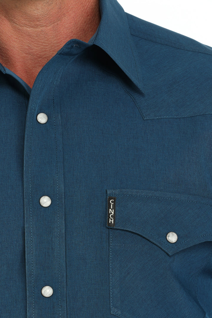 Cinch Mens Teal Modern Fit Long Sleeve Shirt