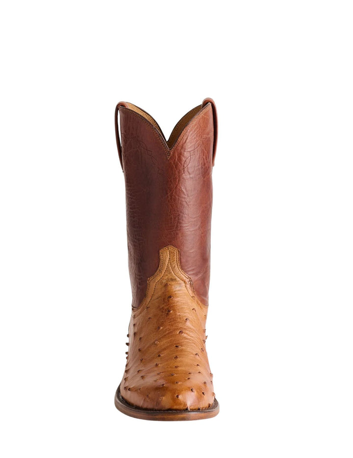 Mens Lucchese Burnished Barnwood Ostrich Roper