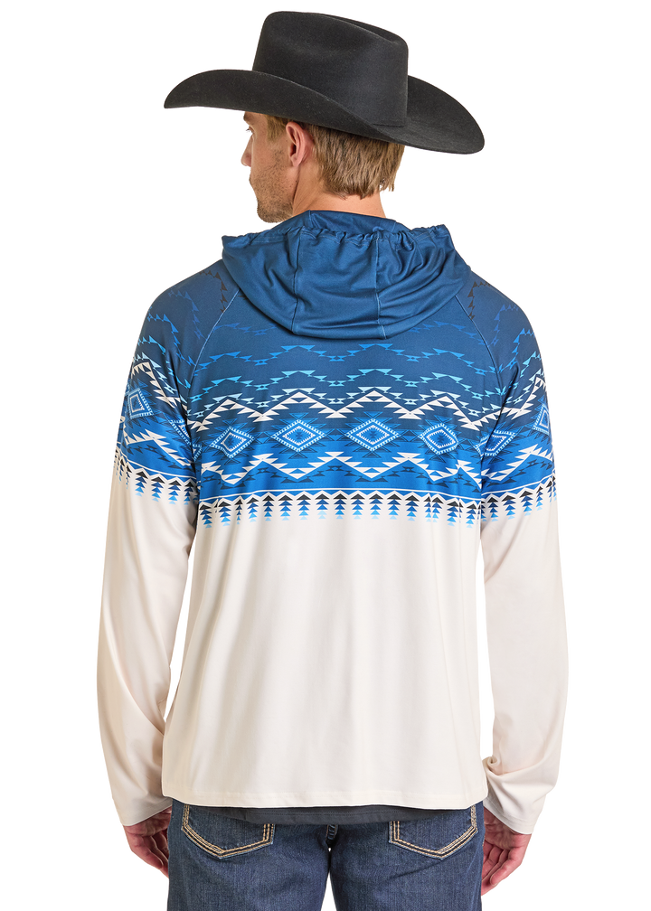 Panhandle Mens Navy Border Hoodie