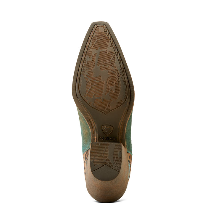 Ariat Womens Bradley Turquoise Leopard Booties