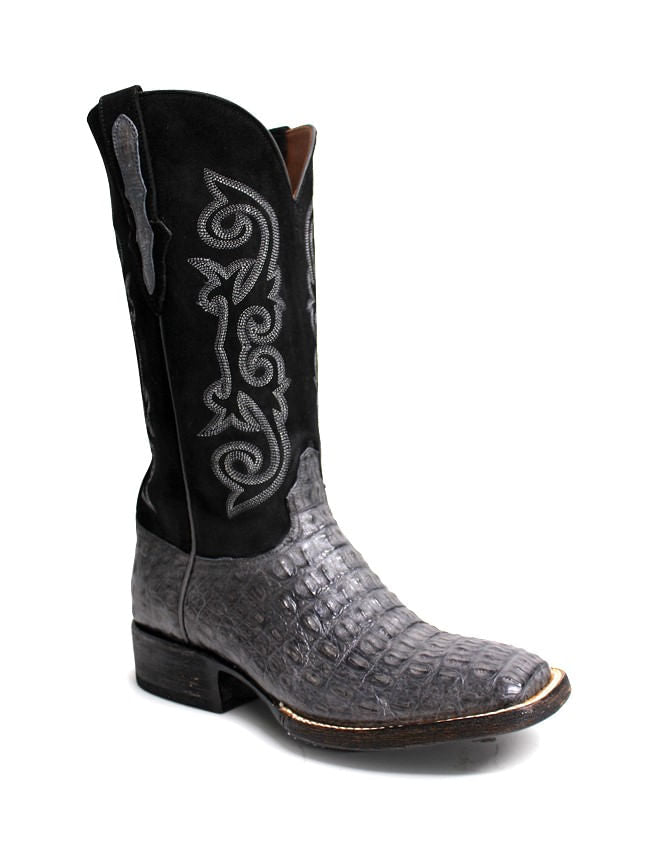 Black Jack Mens Caiman Smoke Grey Hornback Boots – Texas Boot Company