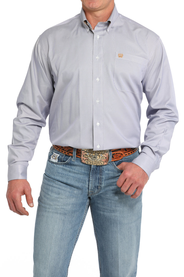 Cinch Mens Purple Stripe Long Sleeve Shirt
