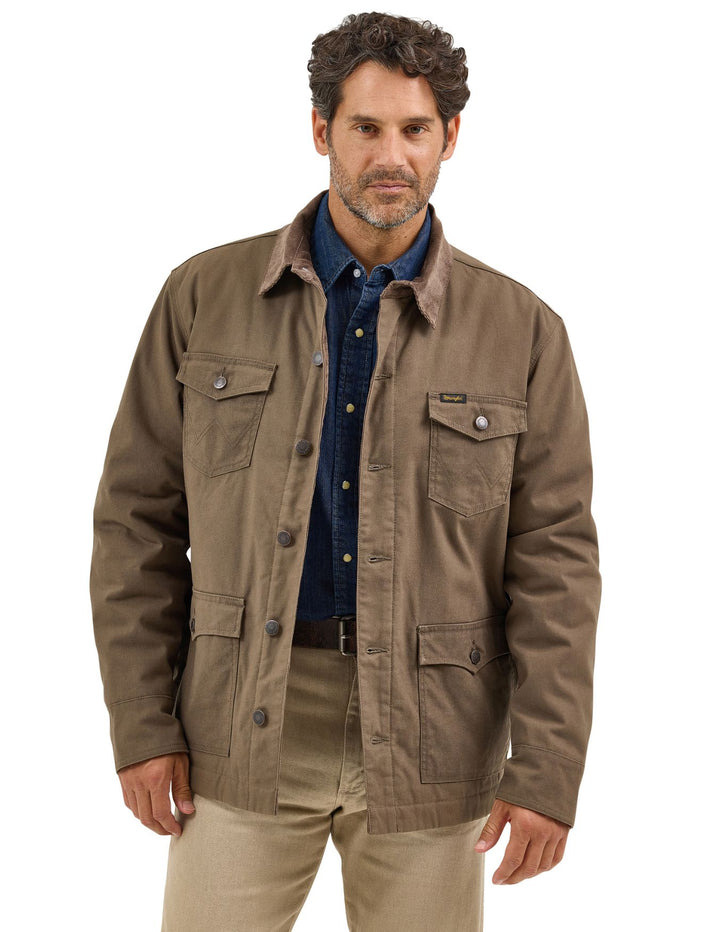 Wrangler Mens  Western Lined Canvas Barn Coat
