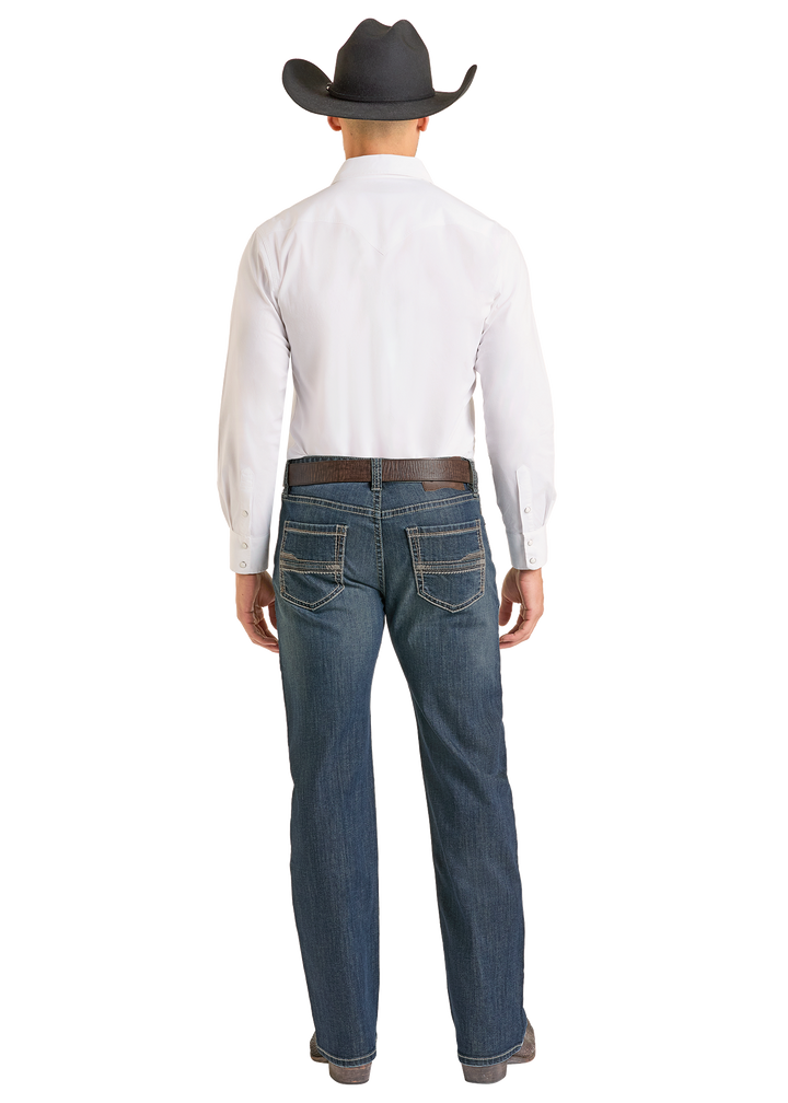 Panhandle Mens Dark Vintage Straight Leg Jeans