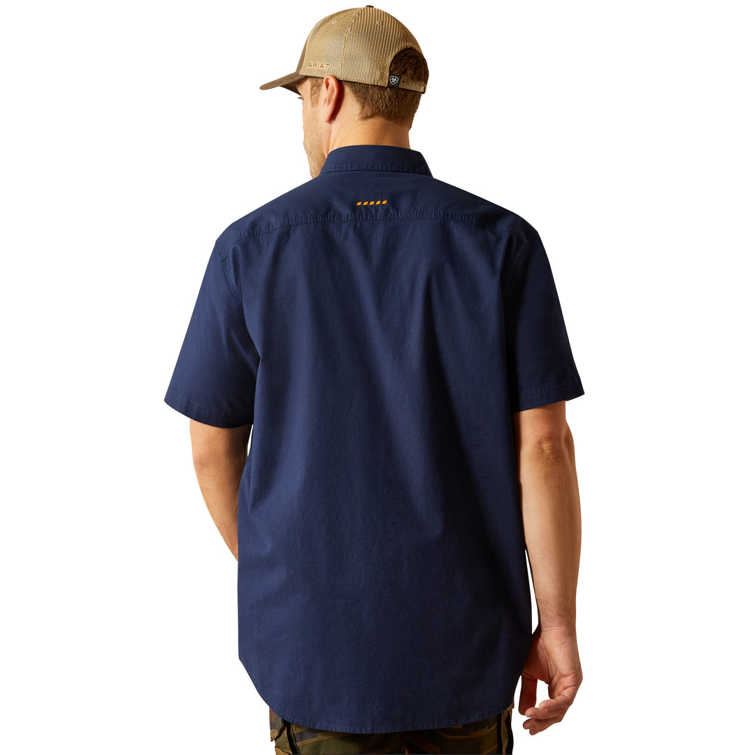 Ariat Mens Navy Rebar Made Tough DuraStretch Work Shirt