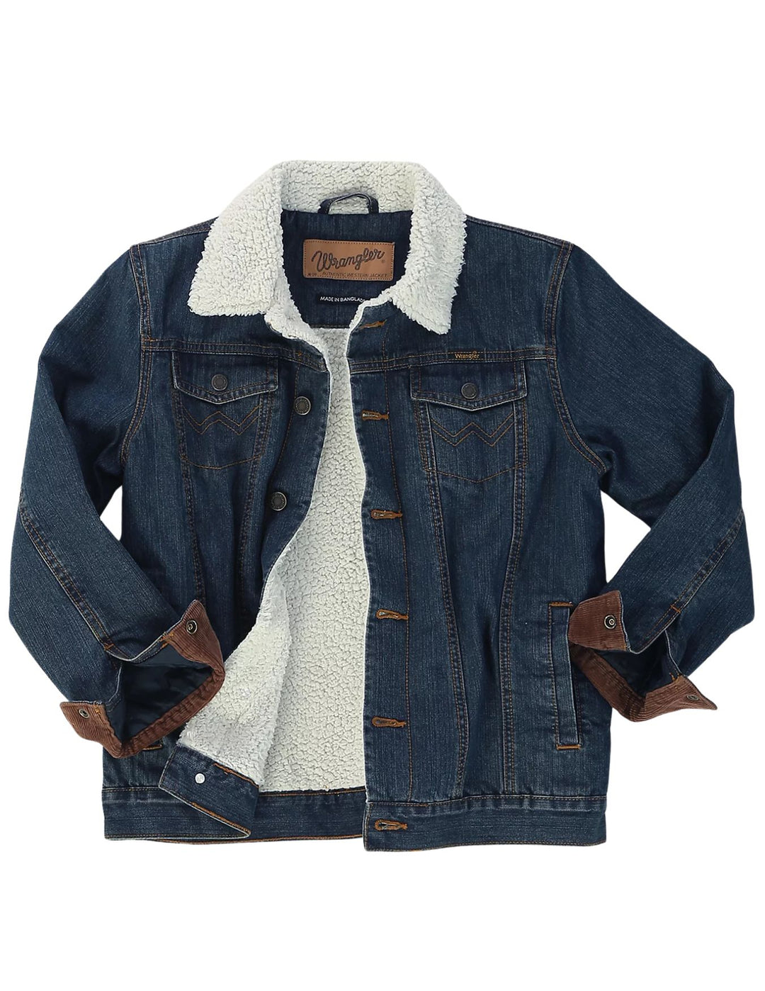 Wrangler Boys Western Styled Sherpa Lined Denim Jacket