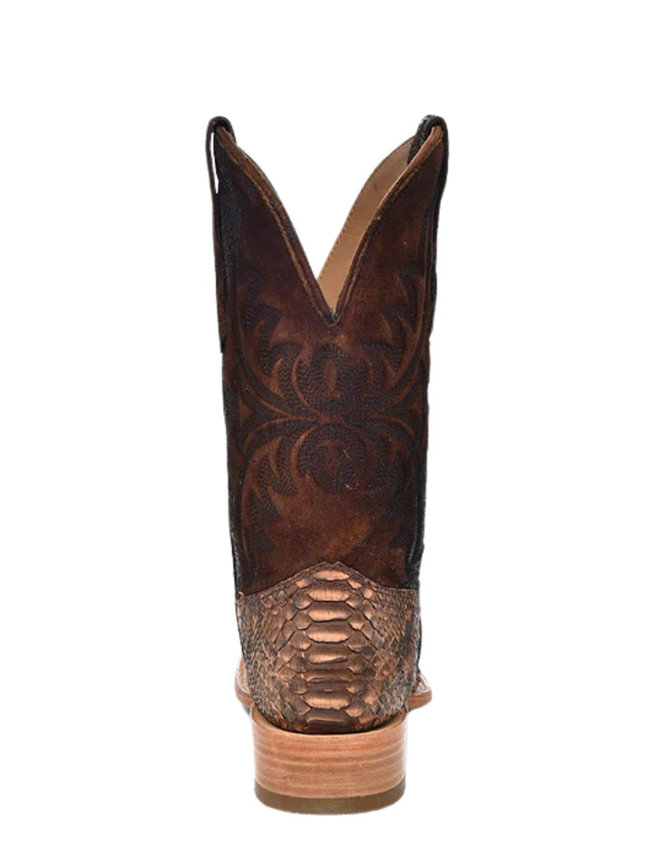 Corral Mens Brown Python Wide Square Toe Boots