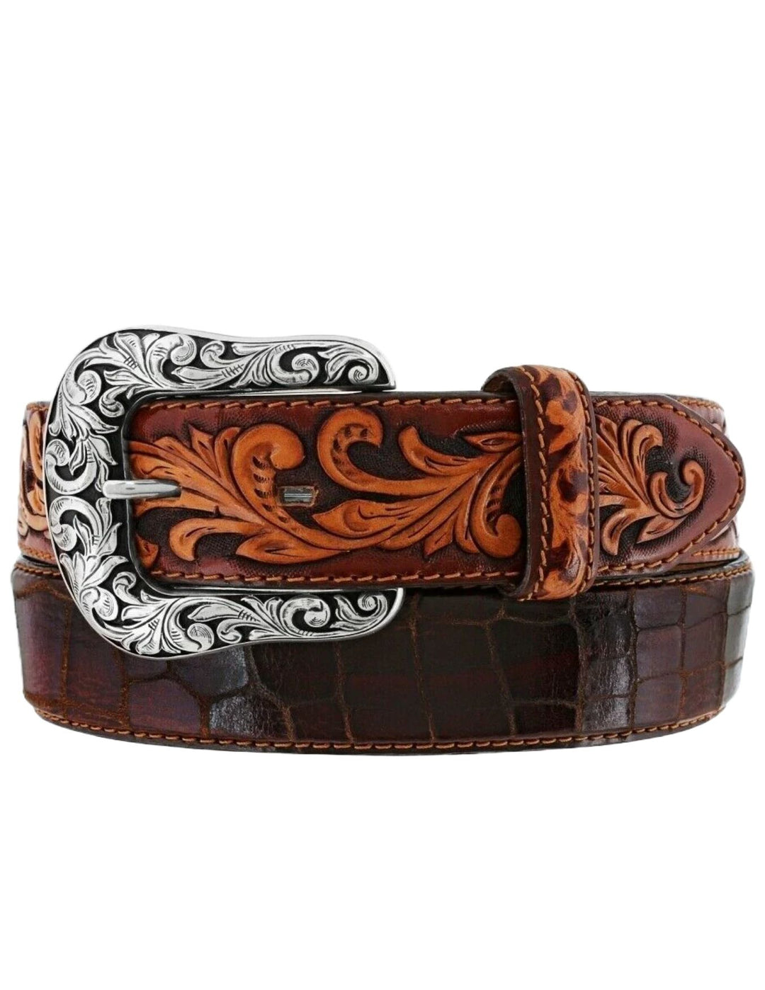 Tony Lama Mens Brown Pinto Classic Belt