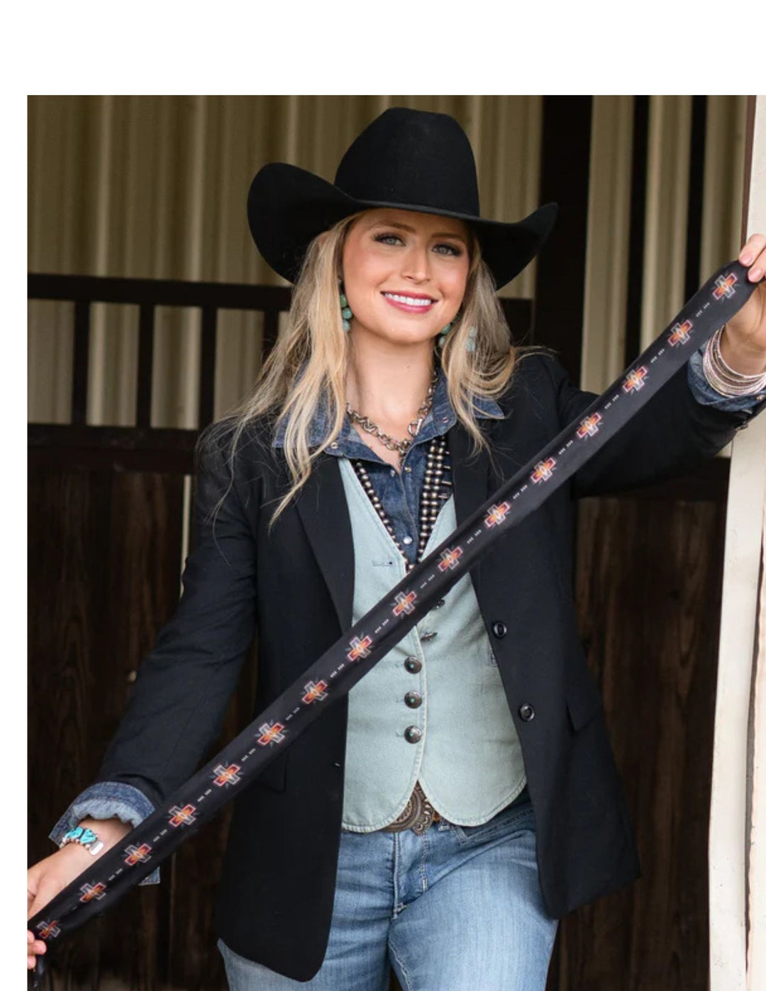 Fringe Scarves Womens Black Cross Me Twilly