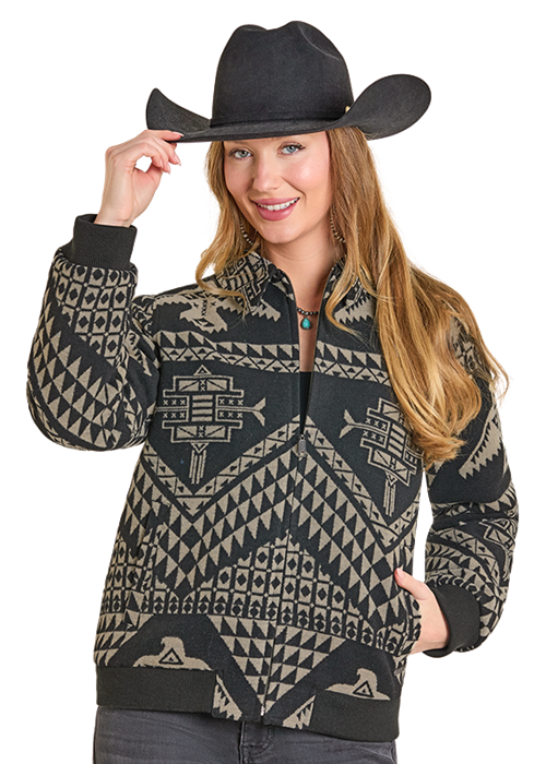 Panhandle Womens Aztec Bomber Jacket