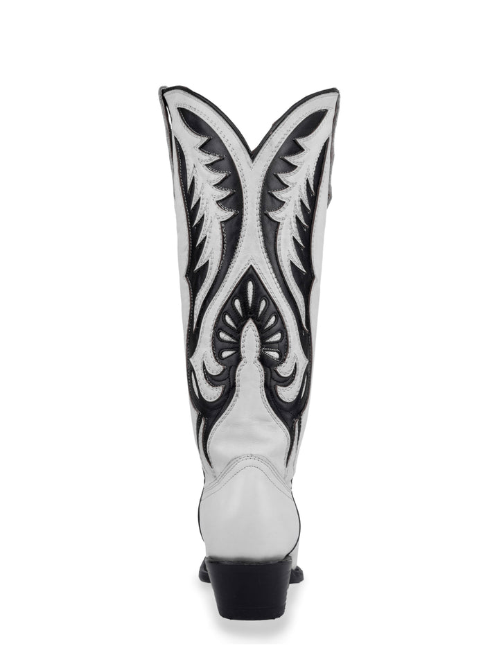 Corral Womens White Black Inlay Boots