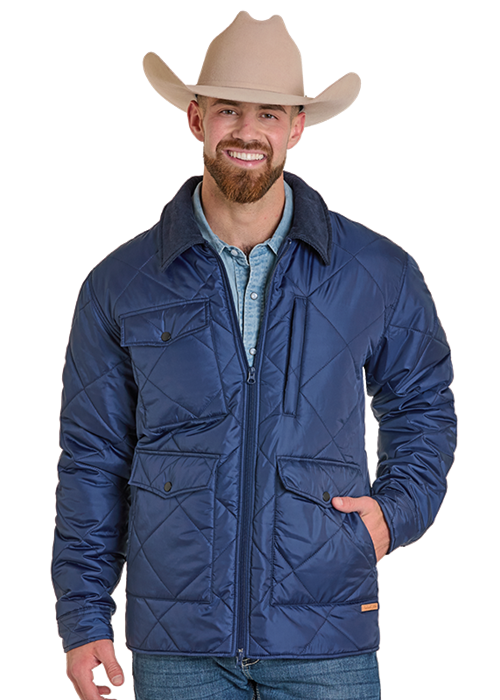 Panhandle Mens Navy Quilted Puffer Coat