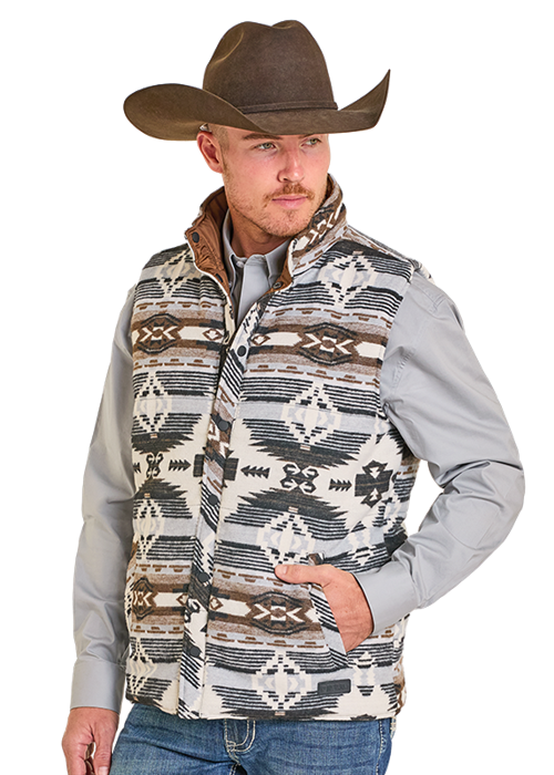 Panhandle Mens Aztec Reversible Vest