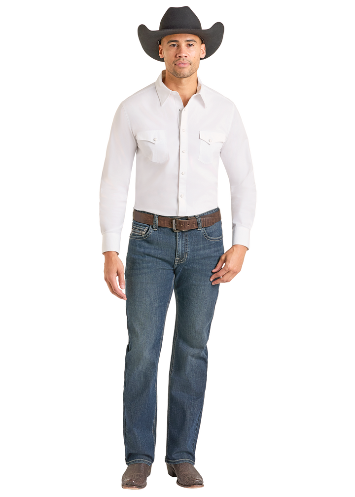 Panhandle Mens Dark Vintage Straight Leg Jeans