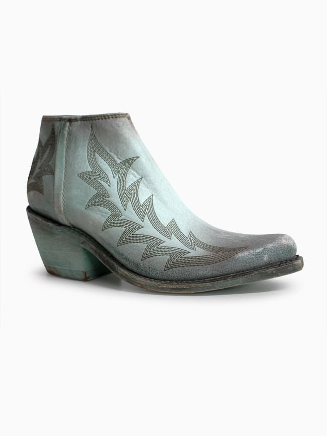 Liberty Black Womens Distressed Turquoise Boots