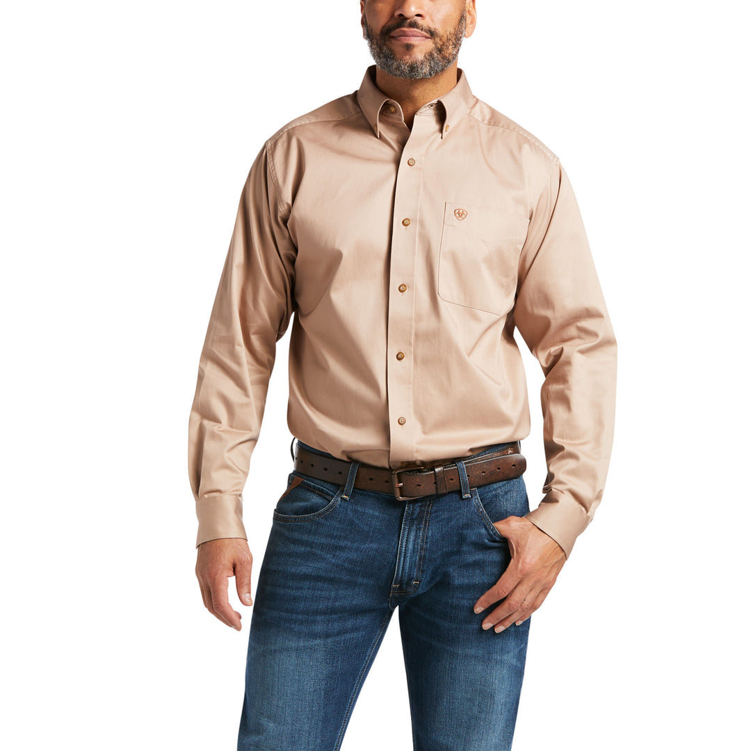Ariat Mens Khaki Twill Long Sleeve Shirt