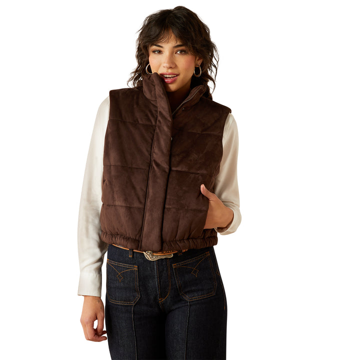 Ariat Womens Swirls Faux Leather Vest