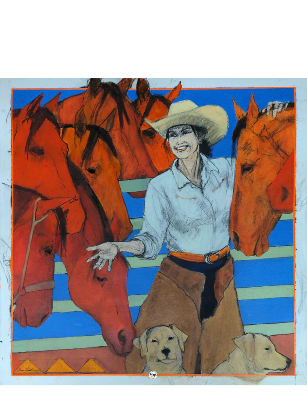 Fringe Scarves Woman With Horses Wild Rag