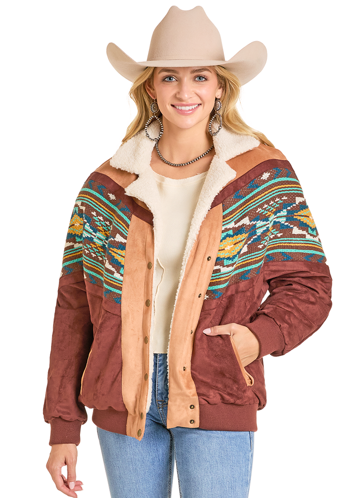 Panhandle Mens Oversized Microsuede Bomber Jacket