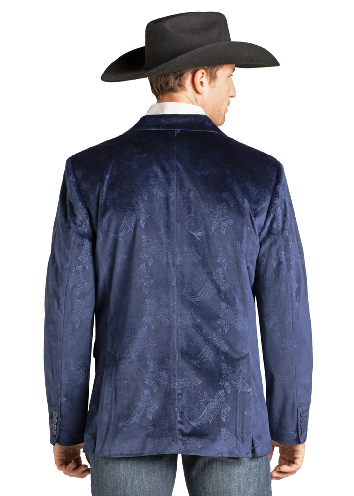 Panhandle Mens Navy Velvet Sport Coat