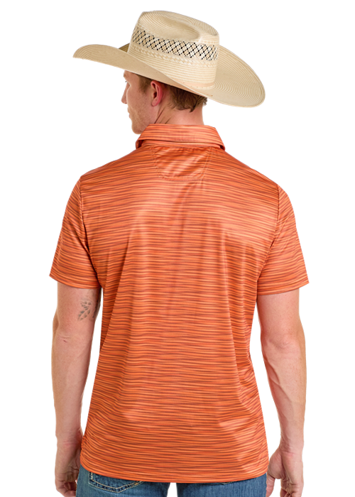 Panhandle Mens Orange Striated Polo