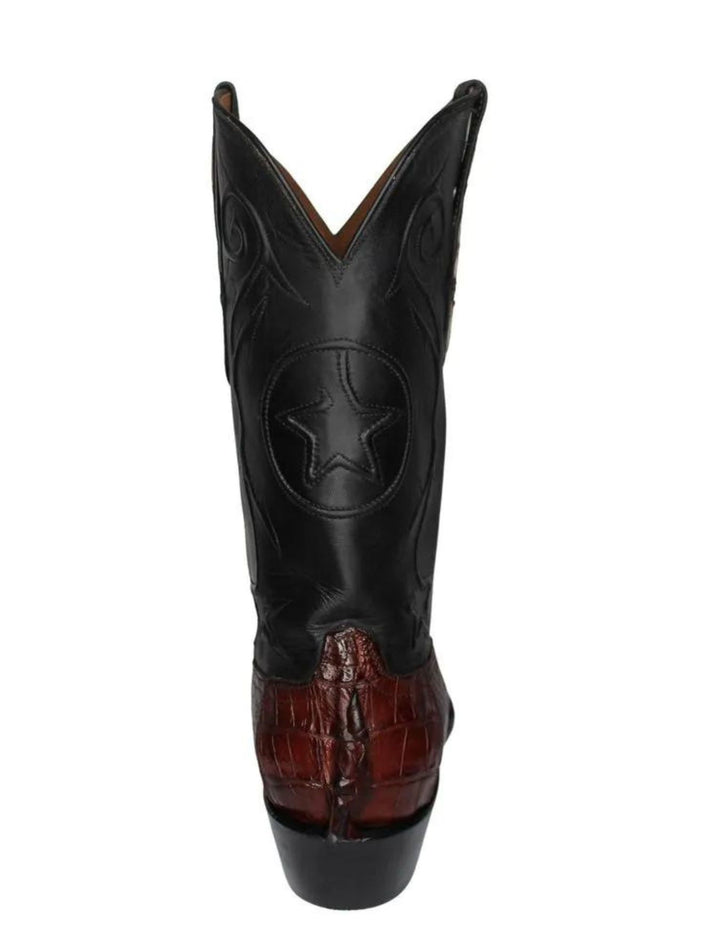 Black Jack Mens Italian Red Caiman Tail Boots