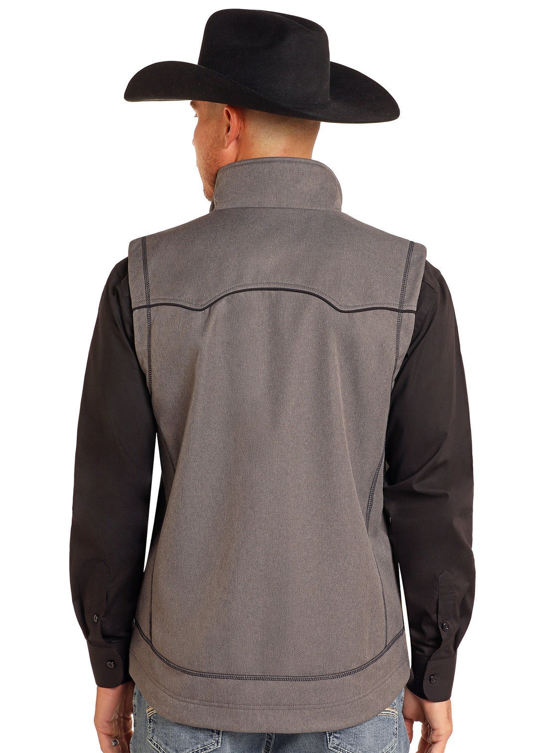 Panhandle Mens Charcoal Rodeo Vest