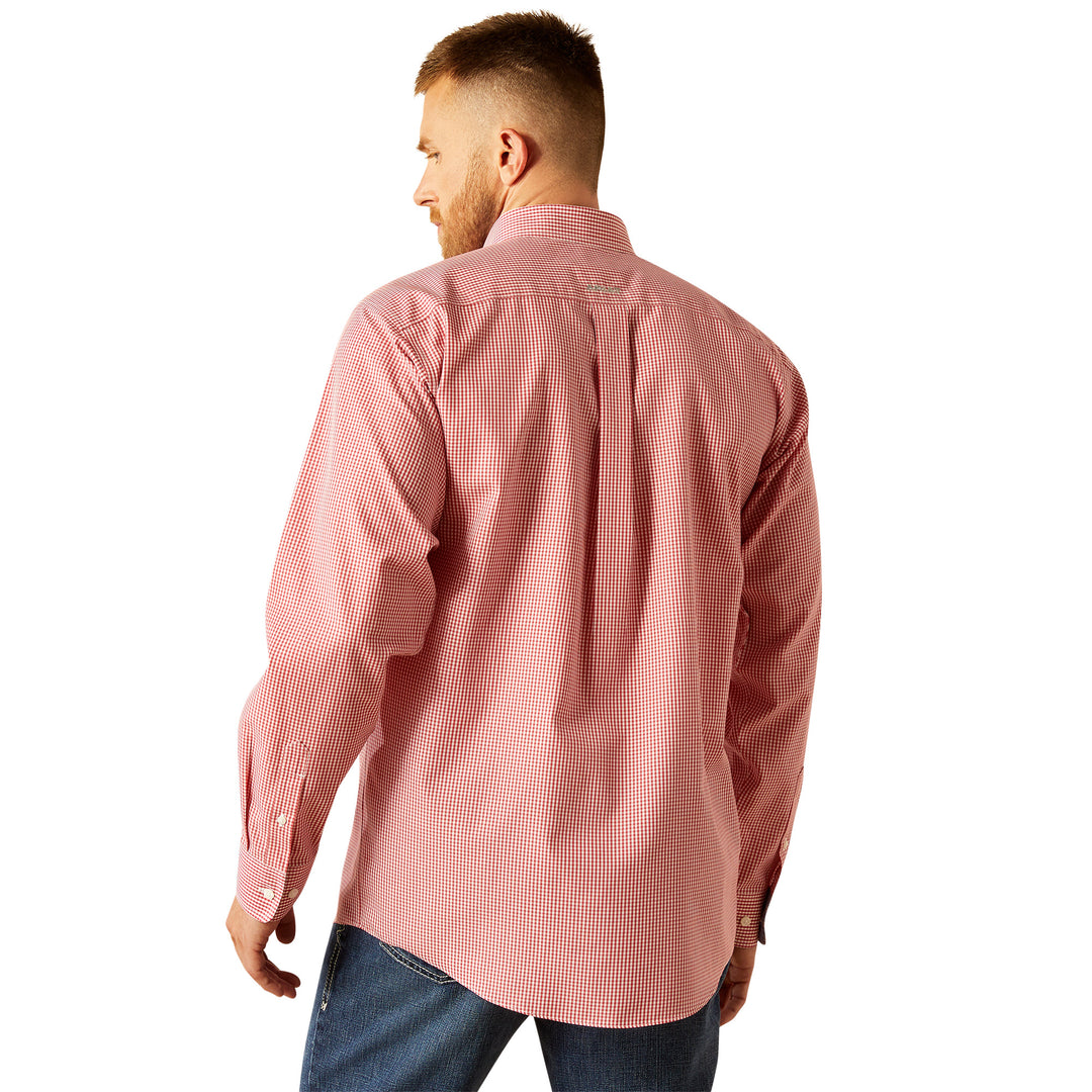 Ariat Mens Red Wrinkle Free Dane Classic Fit Shirt