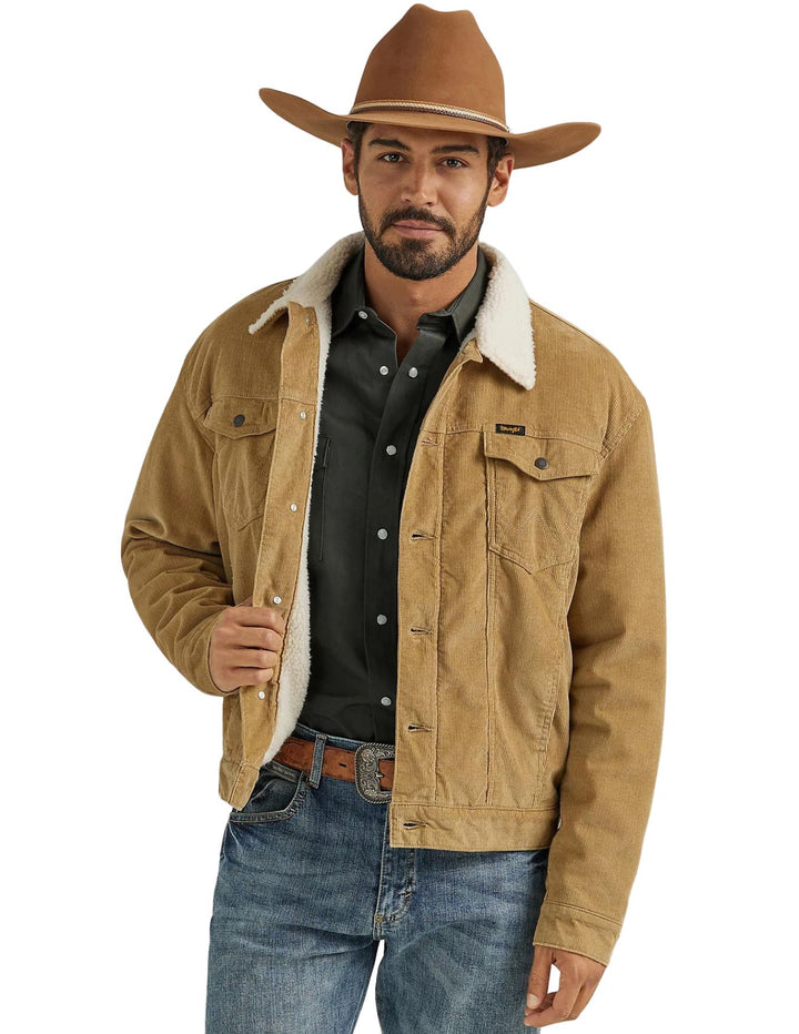 Wrangler Mens Cowboy Cut Sherpa Lined Corduroy Jacket