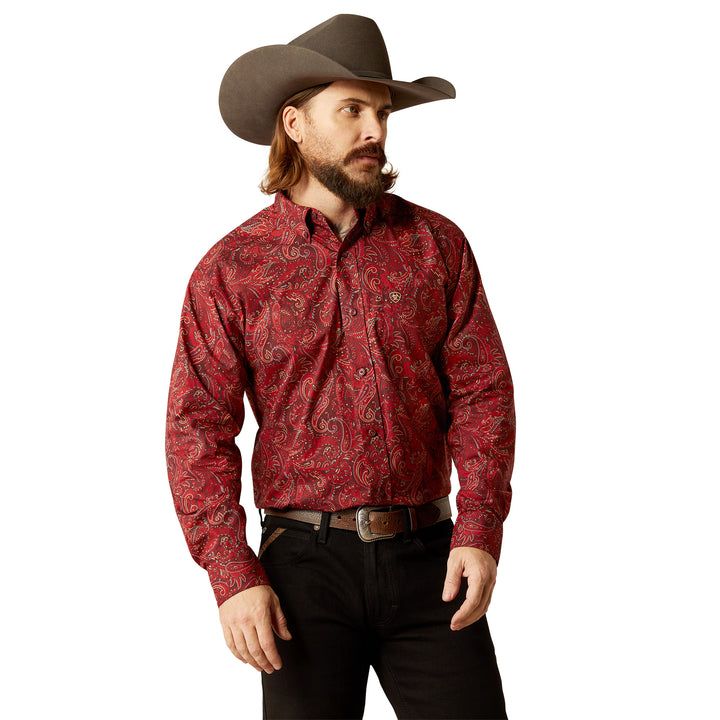 Ariat Mens Jaydon Red Long Sleeve Shirt