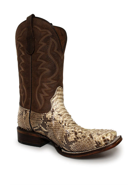 Corral Mens Natural Brown Python Boots – Texas Boot Company display picture 1