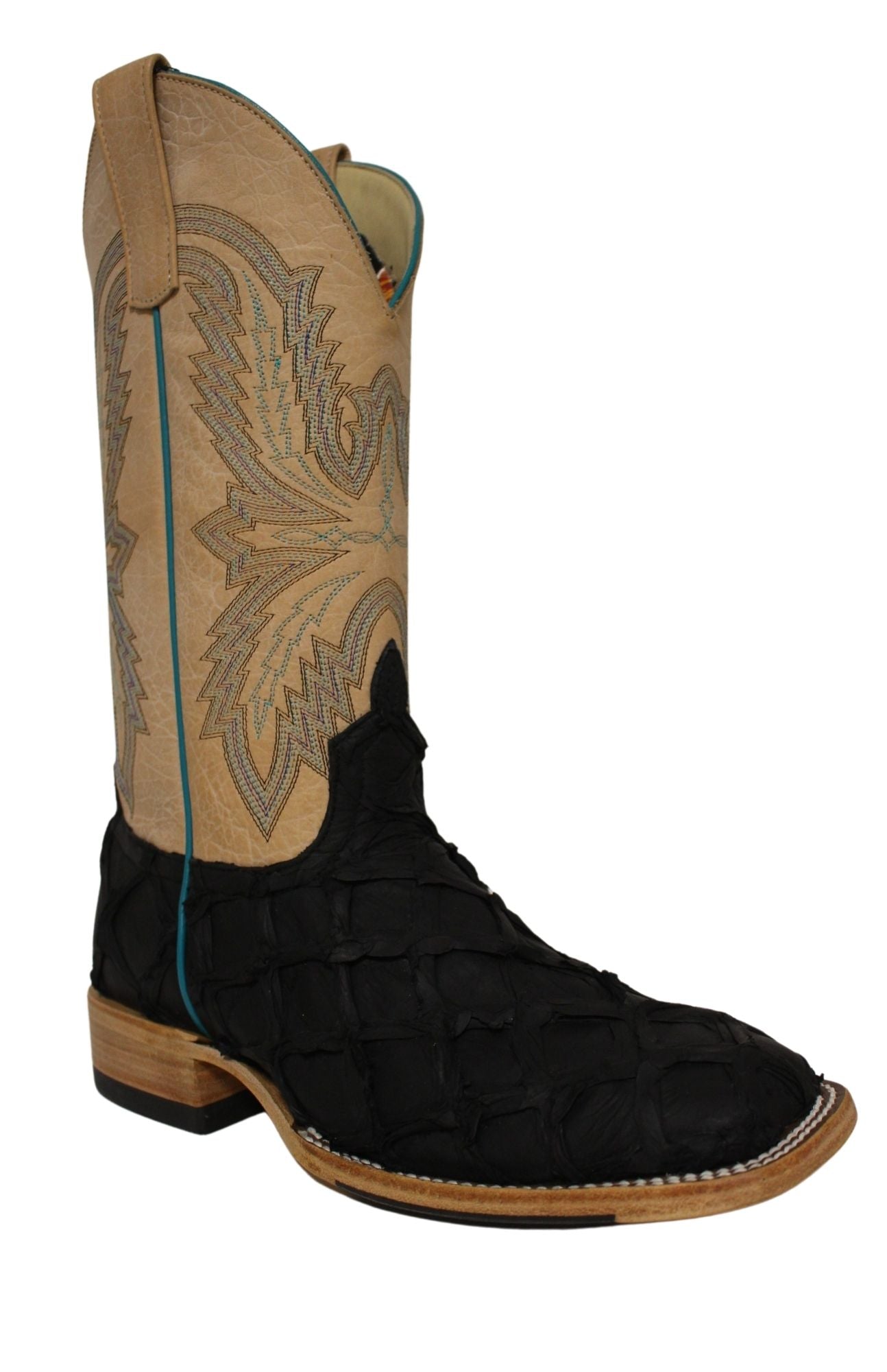 Macie Bean Womens Black Matte Big Bass Bone Boots Texas Boot Company