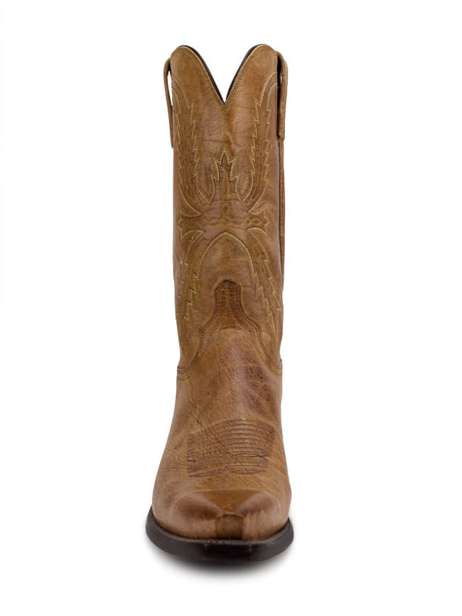 Mens Lucchese Tan Burnished Mad Dog Goat