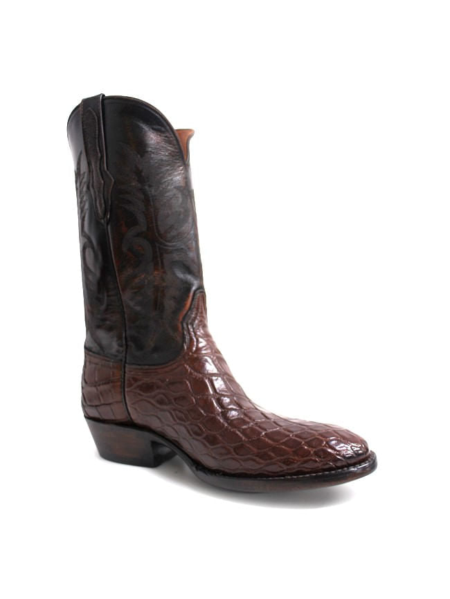 Black Jack Mens Chocolate Alligator Belly Boots