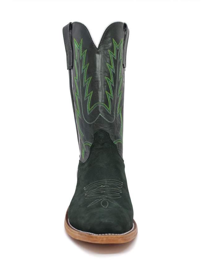 Olathe Mens Green Velvet Suede Boots
