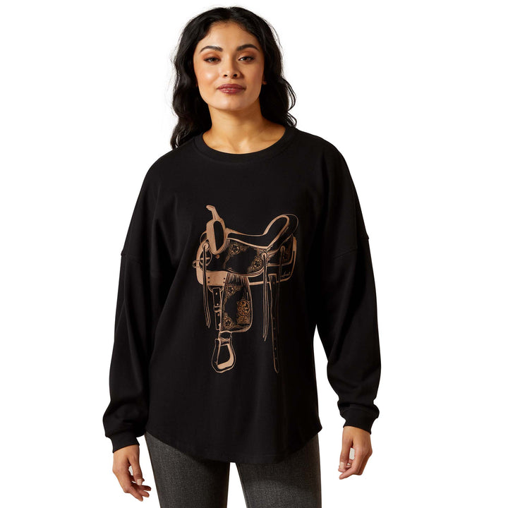 Ariat Womens Saddle Canvas Oversized Long Sleeve T-Shirt