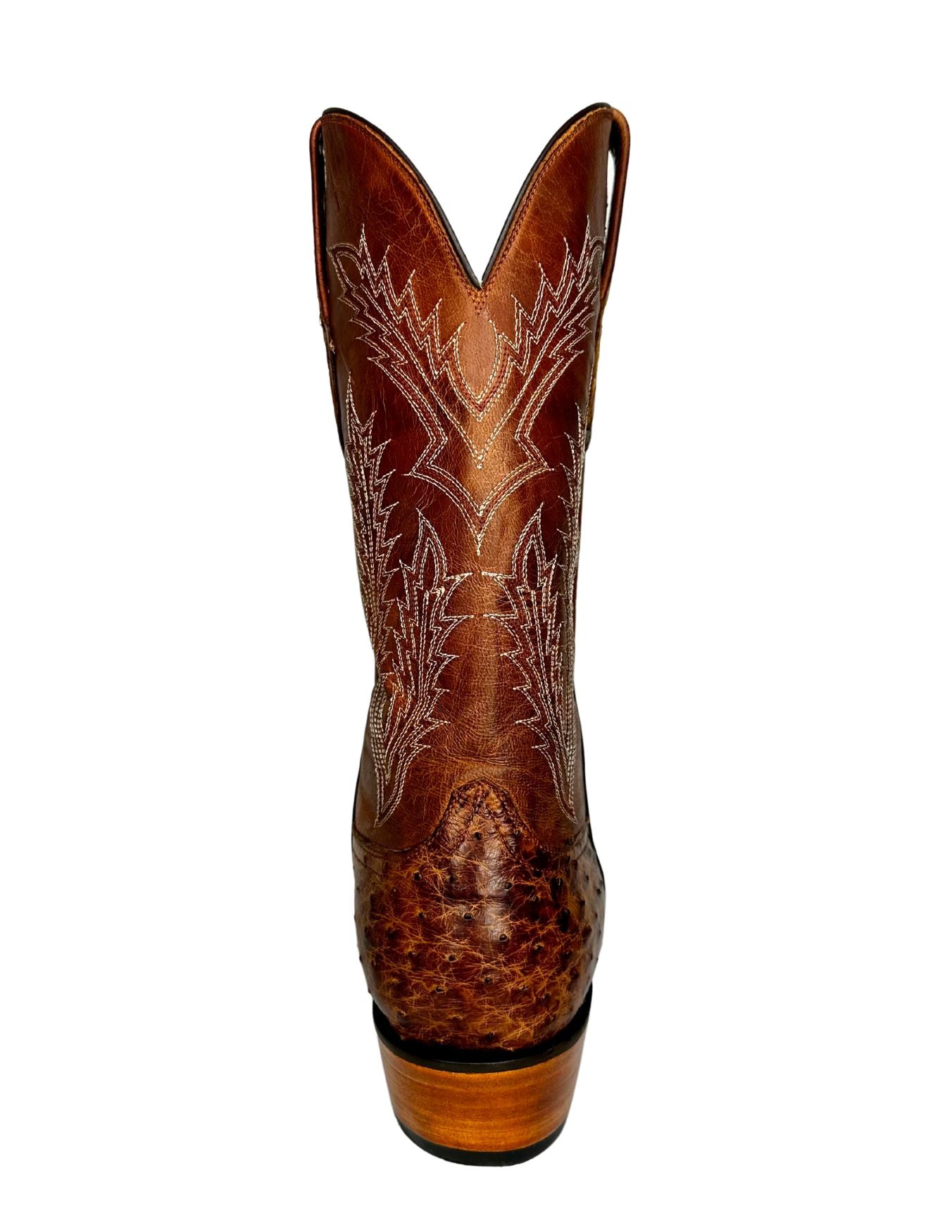 Black Jack Mens V Toe Burnished Cigar Full Quill Ostrich