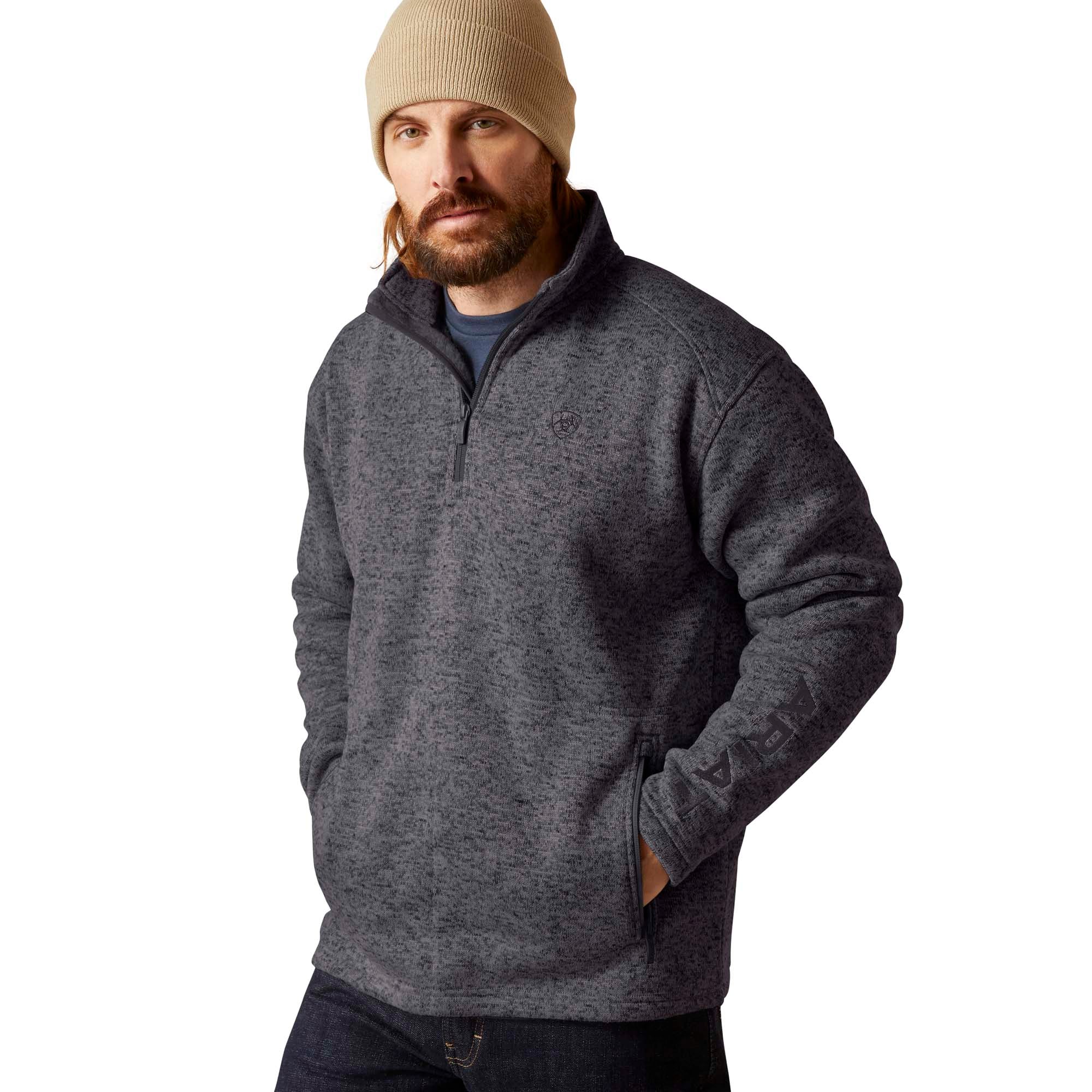 Ariat Mens Caldwell Khaki Quarter Zip Sweater – Texas Boot Company