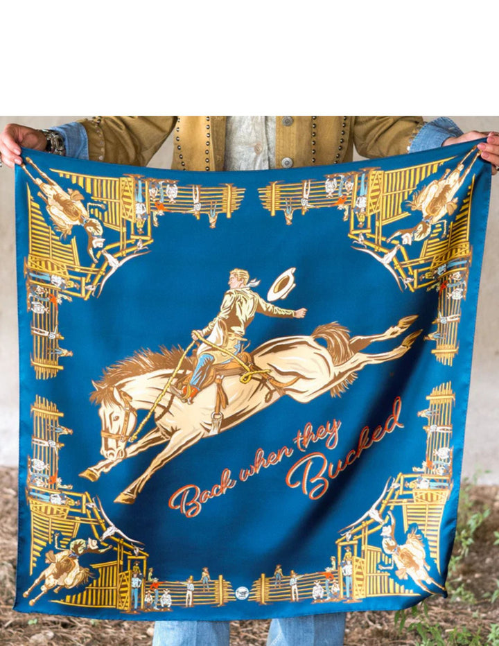 Fringe Scarves Womens Navy Back When They Bucked Wild Rag