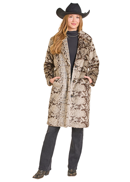 Panhandle Womens Snakeskin Long Fur Coat – Texas Boot Company