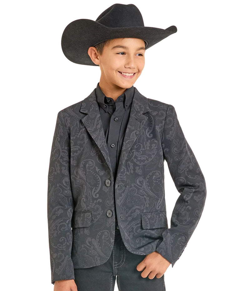 Panhandle Boys Black Paisley Sports Coat