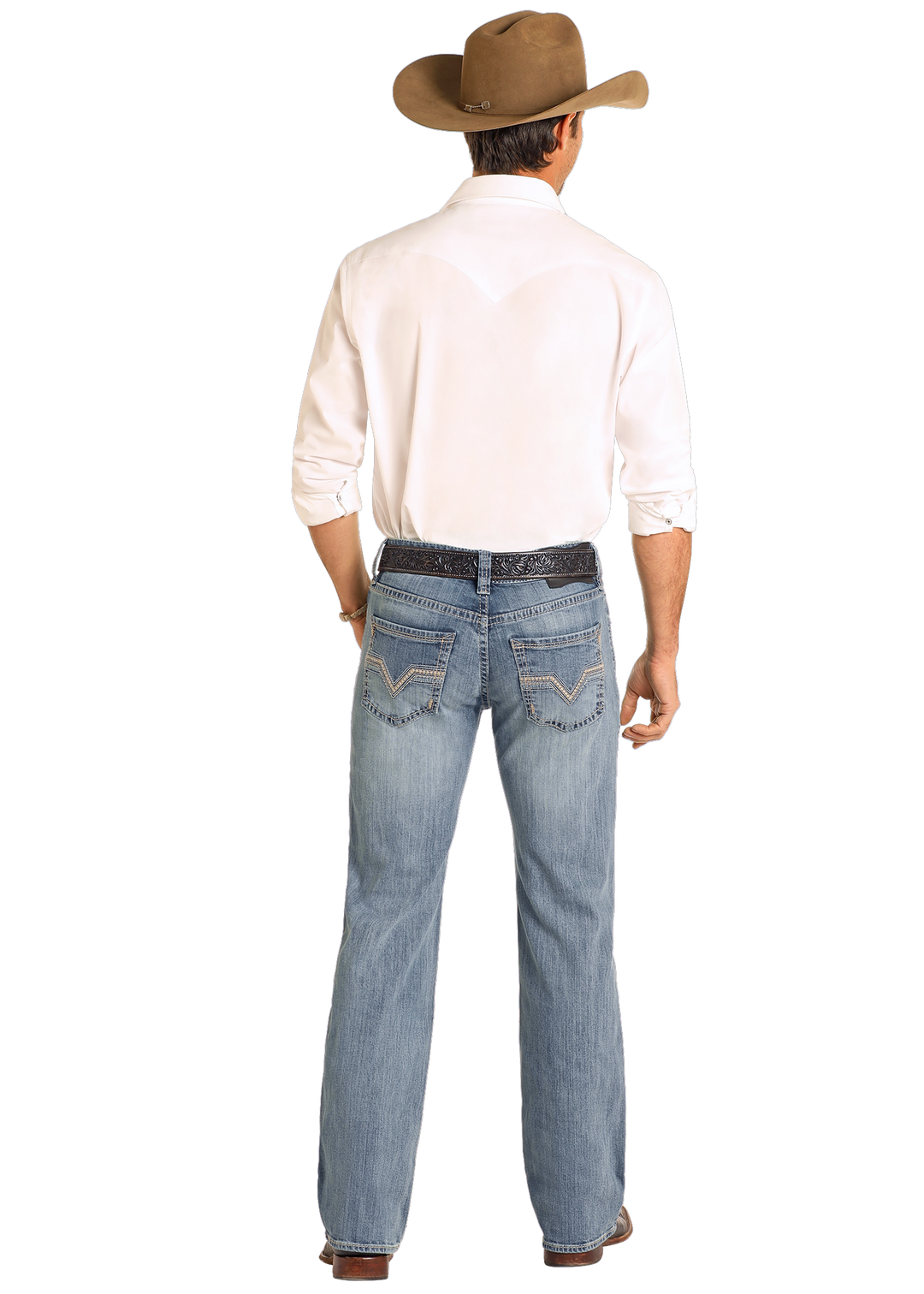 Panhandle Mens Regular Fit Ladder Stitch Straight Leg Jeans