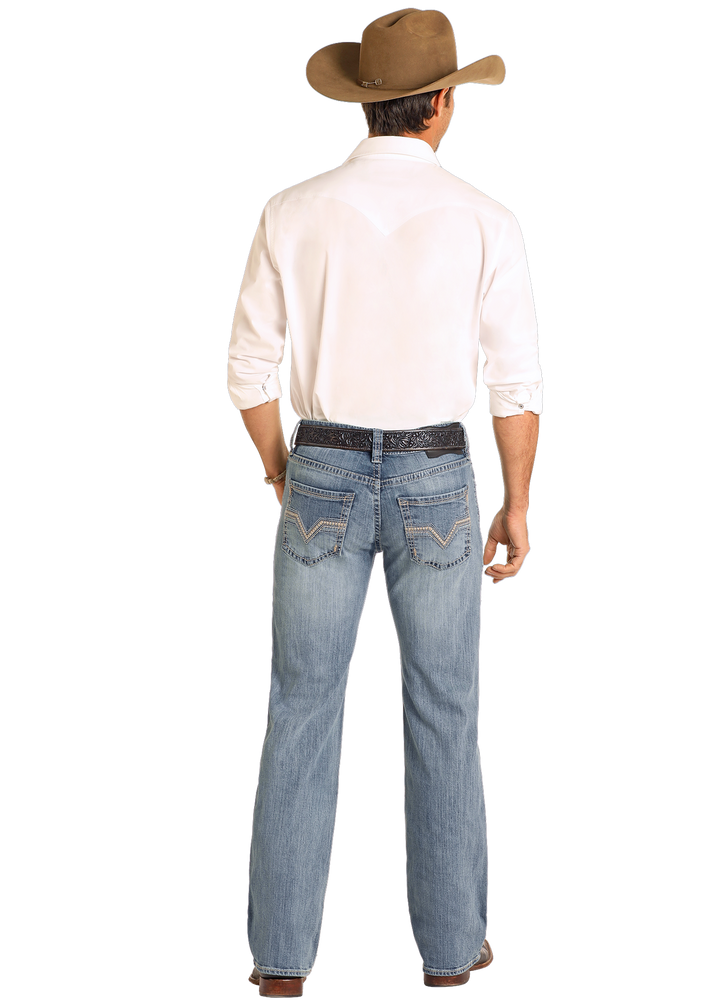 Panhandle Mens Regular Fit Ladder Stitch Straight Leg Jeans