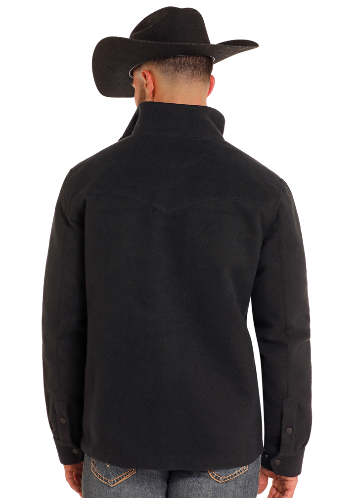 Panhandle Mens Black Solid Twill Jacket