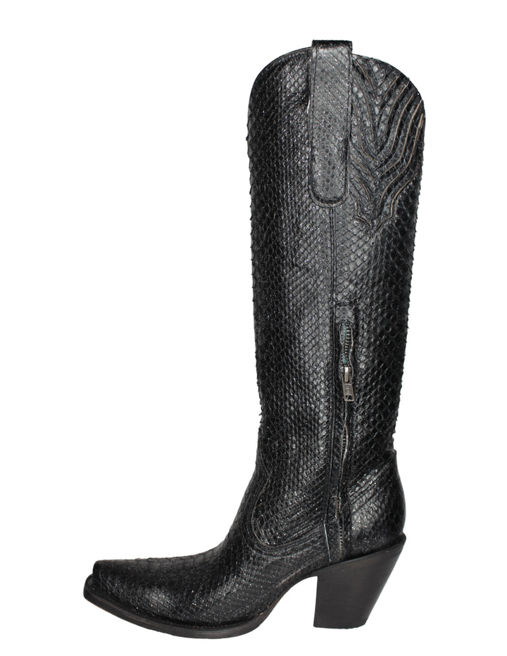 Corral Womens Tall Black Python Boots