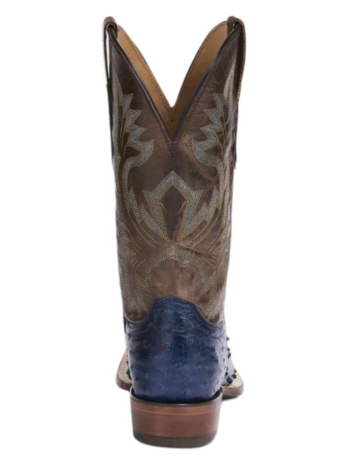 Lucchese Mens Cliff Navy Full Quil Ostrich Boots