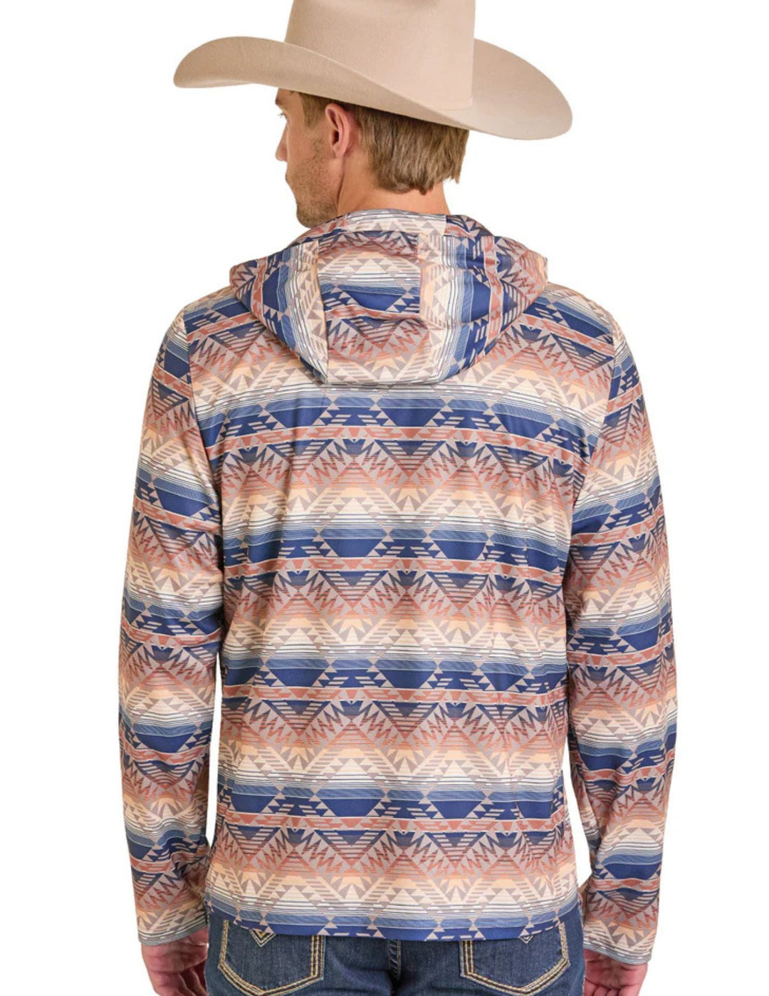 Panhandle Mens Aztec Stripe Performance Hoodie